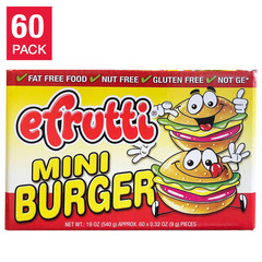 E.Frutti Gummi Mini Burger, 60-Count Individually wrapped