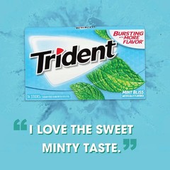 6x Packs Trident Mint Bliss Flavor Sugar Free Chewing Gum | 14 Sticks Per Pack