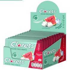 Clorets Sugar Free Candy Watermelon Freeze Menthol Mint 15.4g Pack of 10