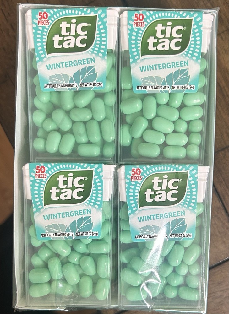 Tic Tac Wintergreen Mints 50 Pieces 12-Pack (600 Servings) 0.84 oz (24g)