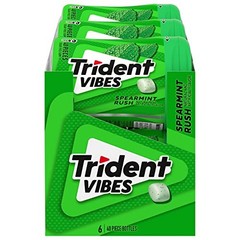 Trident Sugar Free Gum Vibes Spearmint Rush 6ct Box