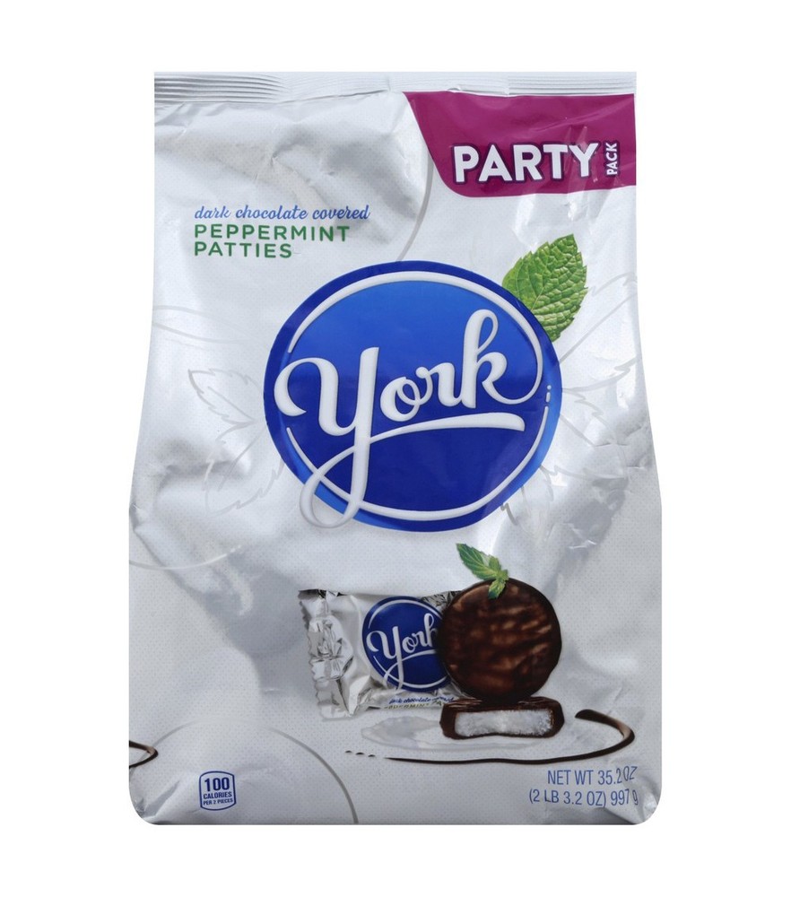 York Party Pack Dark Chocolate Peppermint Patties, Miniatures, 35.2 Oz Bag
