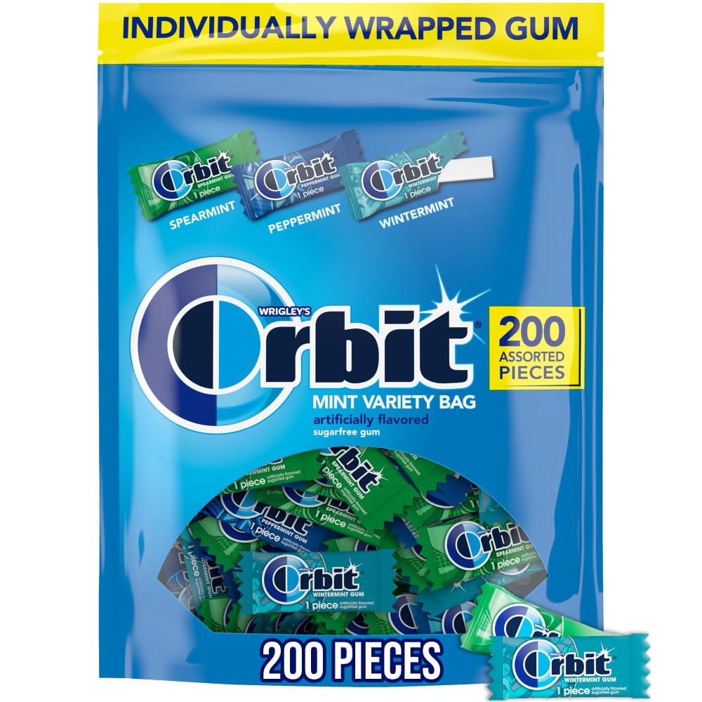 Peppermint, Spearmint, & Wintermint Assorted Sugar Free Chewing Gum Bulk Pack, 1