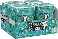 Ice Breakers Ice Cubes Wintergreen Sugar Free Gum 4 Bottles 40 Pieces Each