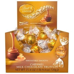 Gourmet LINDOR Caramel Chocolate Truffles, 25.4 oz. Luxurious Treat, 60 Count