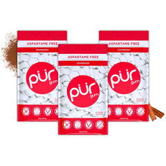 | Aspartame Free Chewing Gum | 100% Xylitol | Natural Cinnamon Flavored Gum, 55