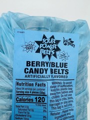 3 bag LOT BERRY BLUE SOUR Candy POWER BELTS 19.8 lbs Vegan Soft Chewy BULK Party