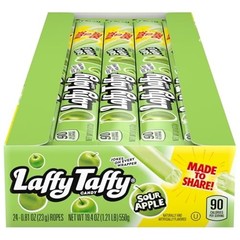 Laffy Taffy Candy, Sour Apple Flavor, 0.81 Ounce Ropes (Pack of 24) -4 boxes