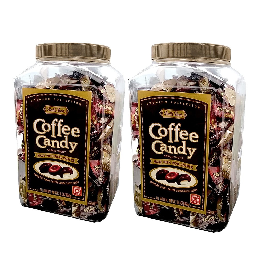 Coffee Candy Assortment 2.2 lb Jar, Espresso & Latte, Real Sumatran, Halal