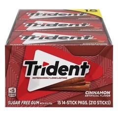 Trident Sugar Free Gum, Cinnamon, 15 Count 14 Pieces in Each Free Shipping E1/27
