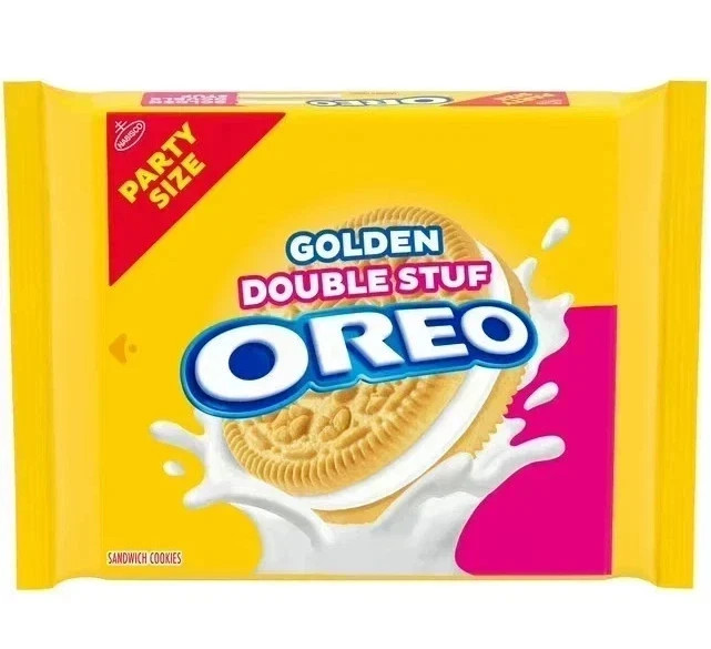 OREO Double Stuf Golden Sandwich Cookies, Party Size, 24.95 oz