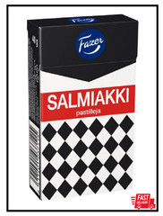 4 Boxes x 40g Salmiakki Original Finnish Salty Liquorice Salmiak Pastilles