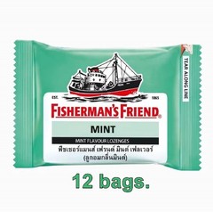 Fisherman’s Friend Herbal Mint Lozenges Cooling Throat Candy Sugar Free 12 x 25g