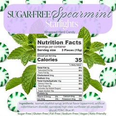 SweetGourmet Sugar-Free Spearmint Hard Candy | Individually Wrapped |