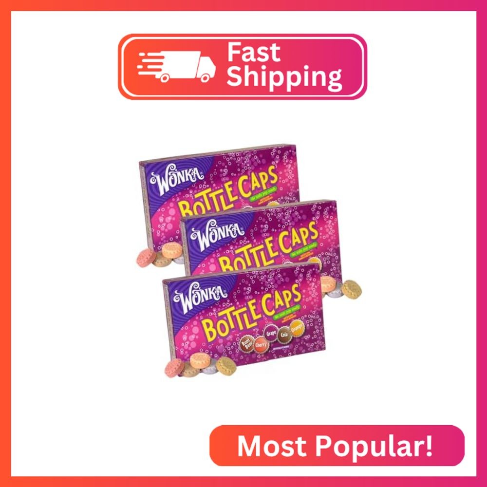 Bottle Caps – Pack of 3 – Soda Pop Candies – 5 oz. Movie Theater Boxes