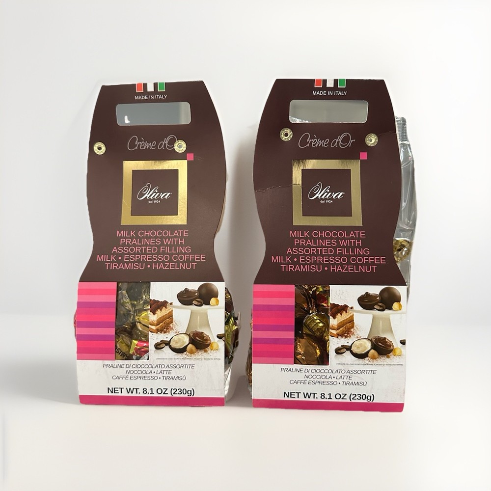 Oliva Crème d’Or Milk Chocolate Pralines Asst Filling MilkEspresso Coffee Tirami