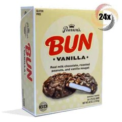 Full Box 24x Buns Pearson’s Vanilla Chocolate & Roasted Peanuts Nougat – 1.75oz