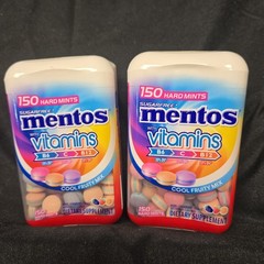 Mentos Vitamins Hard Mints Cool Fruity Mix 150ct x2 Sugar‑Free Fresh