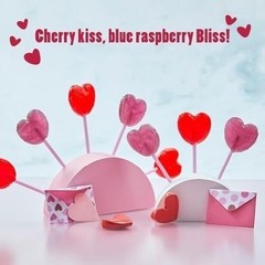1 x Colombina Tiger Pops Very Berry Cherry & Blue Raspberry Heart Lollipops…