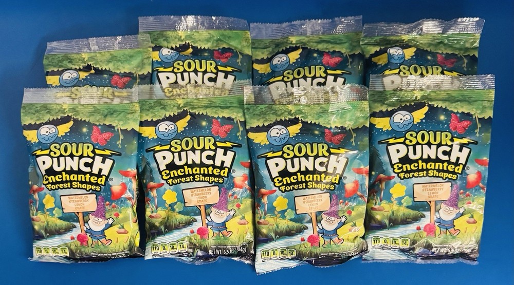 (8) Sour Punch Enchanted Forest Shapes Gummy Candy Bulk Lot 6.5oz. BB: 12/26