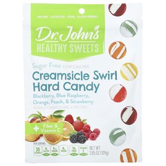 Creamsicle Swirl Hard Candy, + Fiber & Vitamin C, Blackberry, Blue Raspberry,