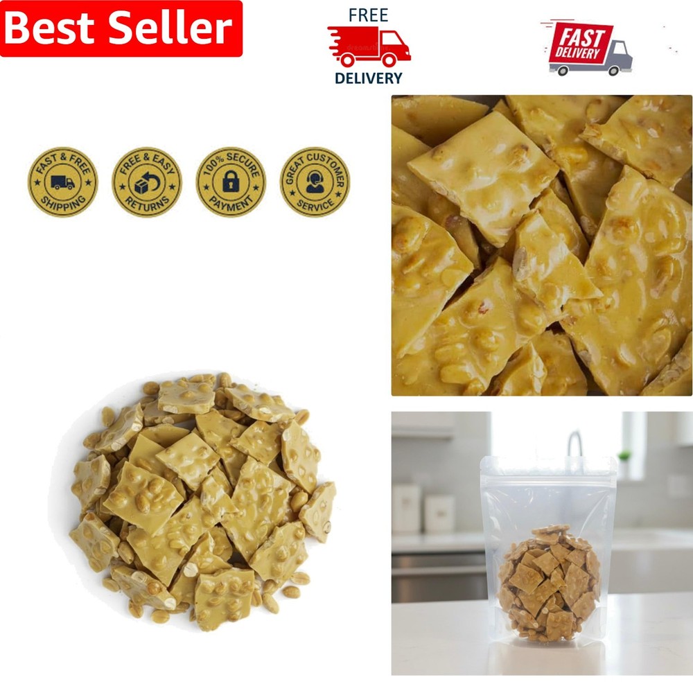 Old-Fashioned Peanut Brittle – Buttery Sweet Crunchy Candy, 2 Pound Bulk Bag