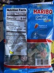 10pk Lot Haribo Sour Smurf Gummies Candy Share Size 6oz Bags Gummi Treats Gift