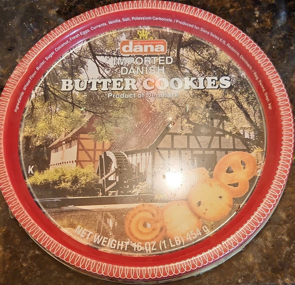 Dana Danish Butter Cookies Tin 454g Butter COOKIES VINTAGE 40 YEARS OLD