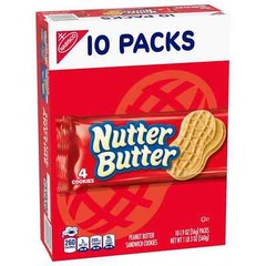 NUTTER BUTTER Peanut Butter Sandwich Cookies, 10 Snack Packs(4 Cookies Per Pack)