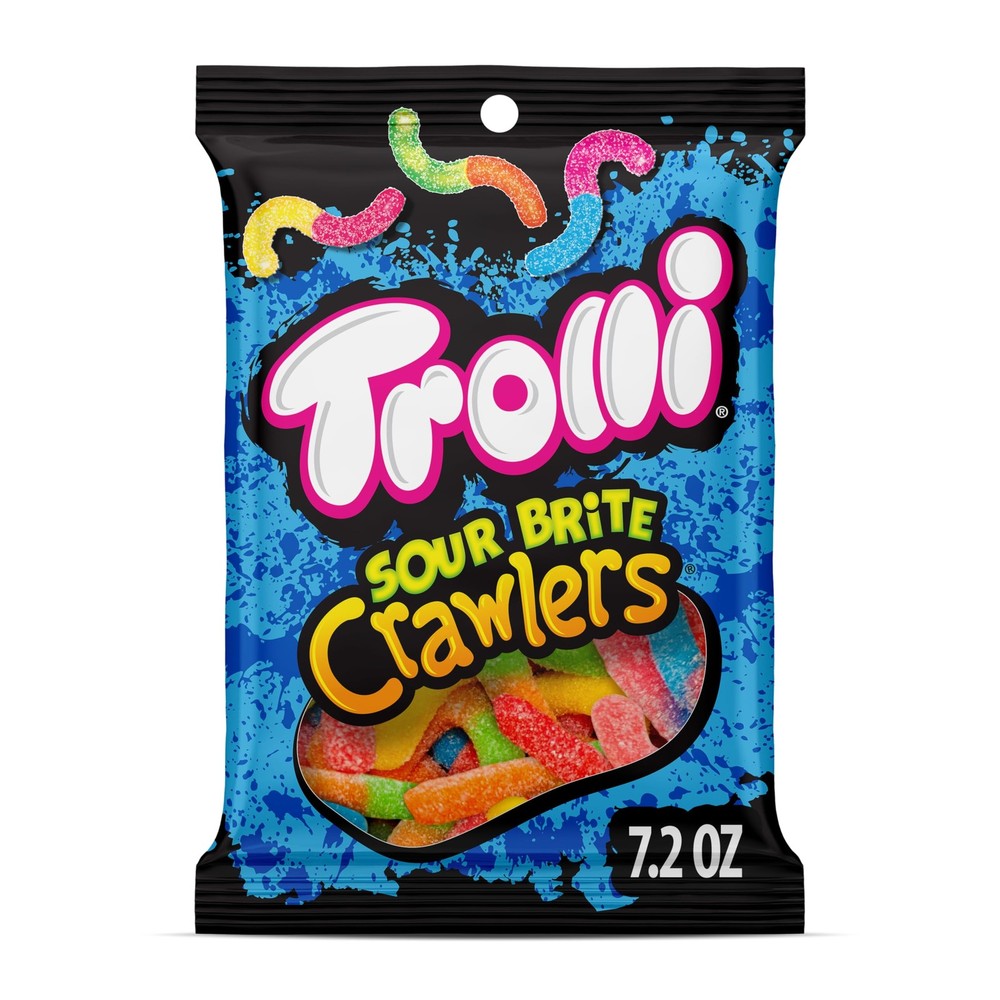 Trolli Sour Brite Crawlers Candy, 7.2 Ounce (Pack of 1), Lime,Orange