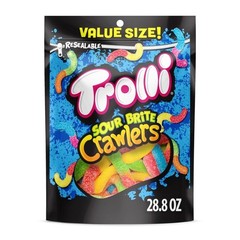 Trolli Sour Brite Crawlers, Candy, Cherry-Lemon, Strawberry-Grape & Orange-Lime,