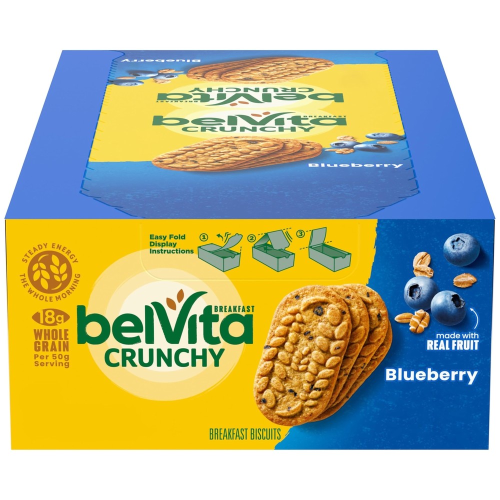 belVita Blueberry Breakfast Biscuits 4 Count Pack 8 Packs of 4 Biscuits