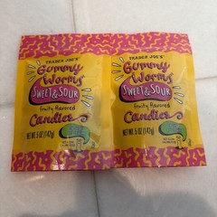 2 – Trader Joe’s Sweet & Sour Gummy Worms Candies 5 oz each NEW Fast Free Ship