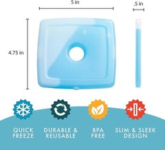 Set of 4 Slim Reusable Ice Packs – Long-Lasting Chill for Lunch Bags & Coolers