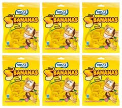 6 VIDAL BANANAS Gluten Free Banana Flavor Gummy Candies 90g 3.2oz