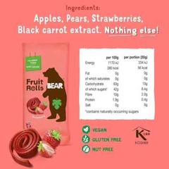 BEAR Fruit Rolls Strawberry (5 x 20g) 100g Free Shipping World Wide