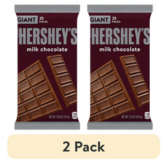 2pack Hershey’s Milk Chocolate Giant Candy, Bar 7.56oz, 25Pieces