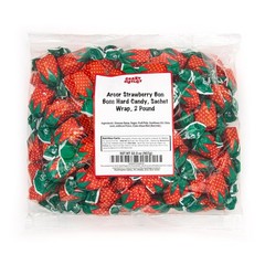 Bulk Arcor Strawberry Bon Bons – Individually Wrapped Hard Candy, 2 Pound Pack