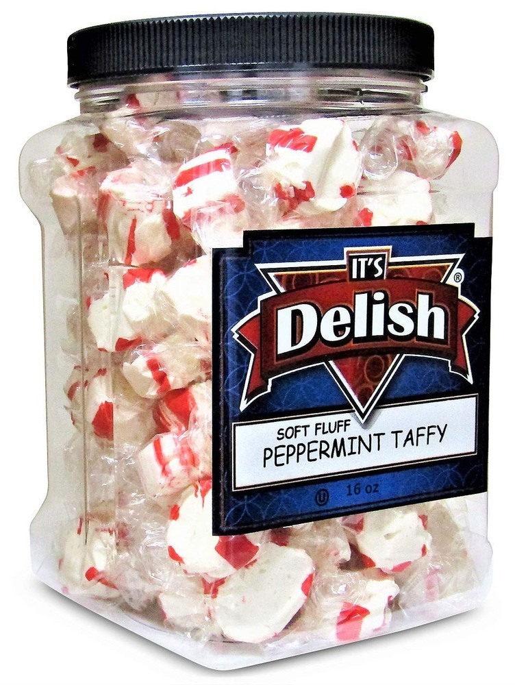 Soft Fluff Peppermint Taffy Chews by Its Delish – 16 Oz Jumbo Reusable…