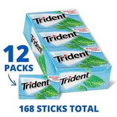 Trident Mint Bliss Refreshing Sugar Free Gum, 15 Packs (210 Total Pieces)