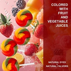 32 Pack Rainbow Candy Lollipops Without Dyes 32 Count (Pack of 1）,