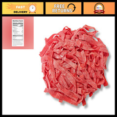 Sour Strawberry Candy Belts – Premium Sour Power Treats, 6.6 lb Bulk Pack