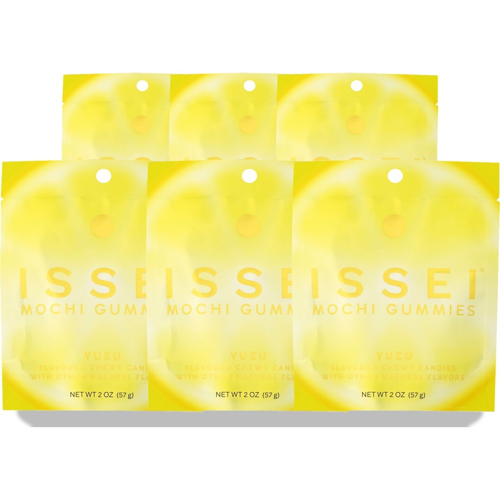 Issei Mochi Gummies Yuzu Flavored Chewy Candy 2 Oz 6 Pack