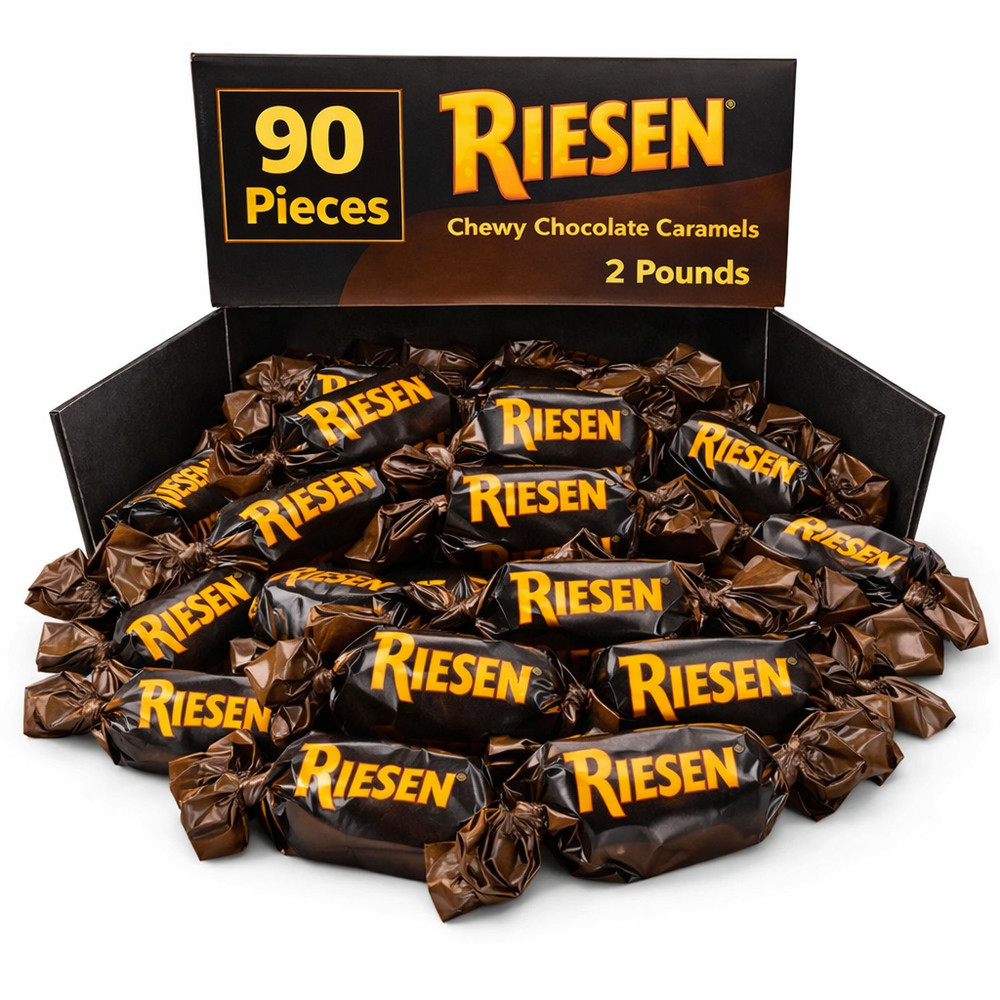 RIESEN Chewy Caramel Covered in Rich European Chocolate Bulk Candy (2 Pounds)