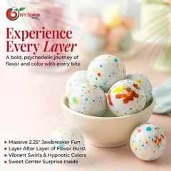 Psychedelic Jawbreakers with Candy Center- Hard Candy 2.25 Inch