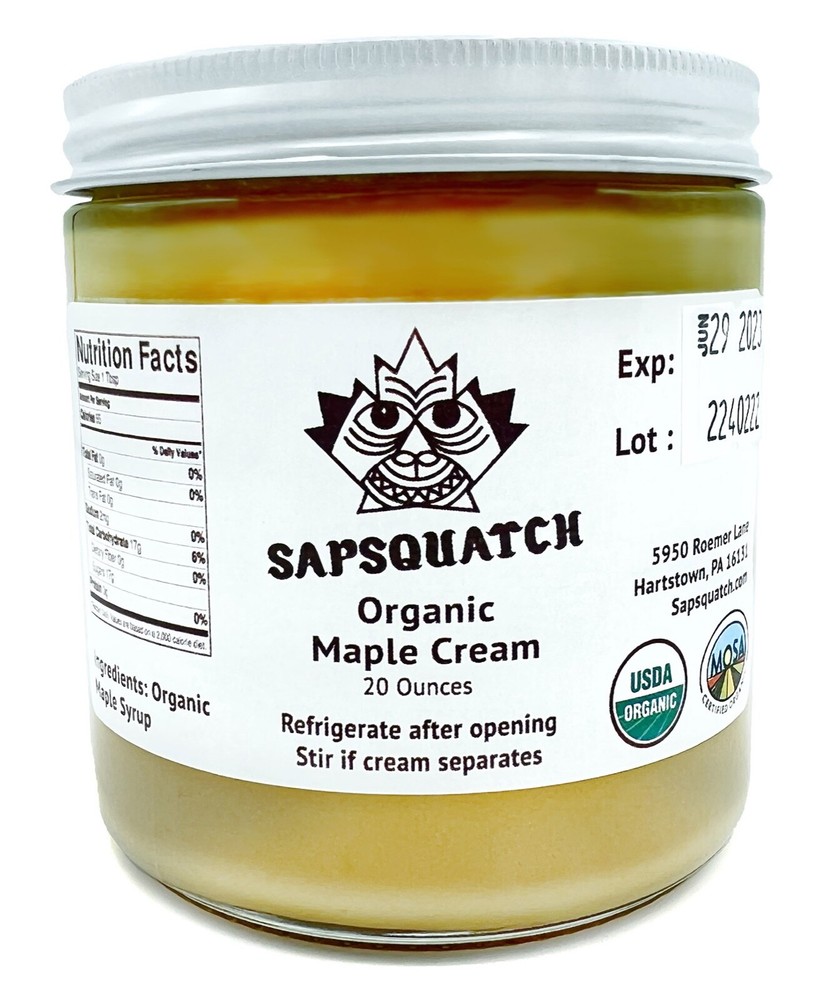 Sapsquatch Organic Maple Cream – Pure Maple Cream Butter Spread