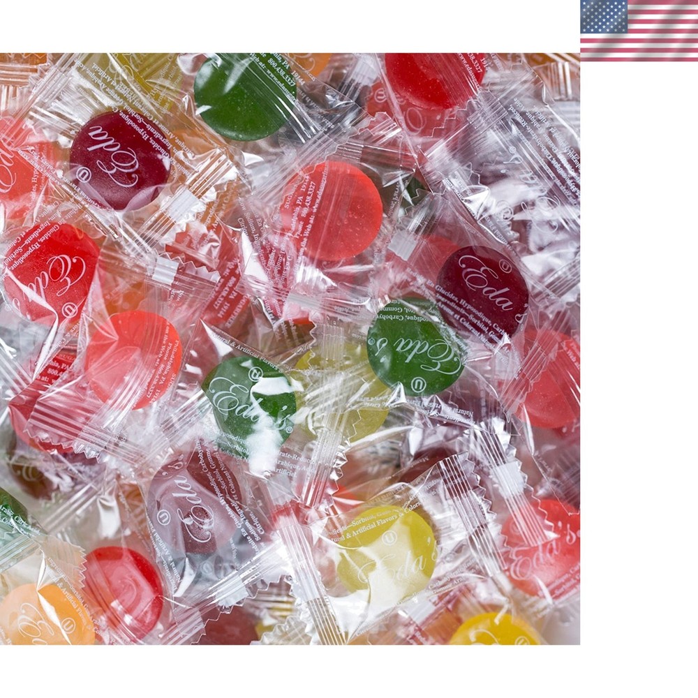 Eda’s Sugar Free Mixed Fruit Hard Candy – Individually Wrapped, OU Parve, 1 LB