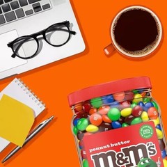 M&M’S Peanut Butter Milk Chocolate Candy Jar, 55 oz Bulk Pack