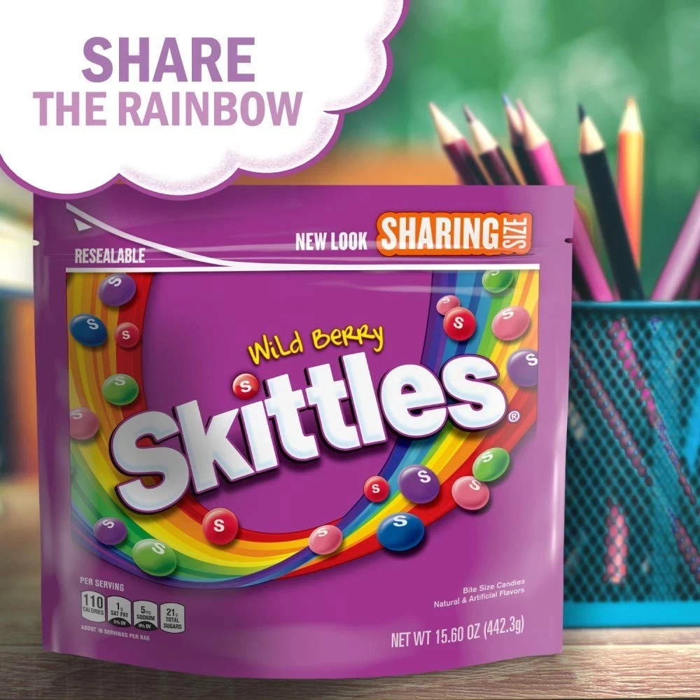 Skittles Wild Berry Chewy Candy, Sharing Size – 15.6 Oz Bag – Free Shipping
