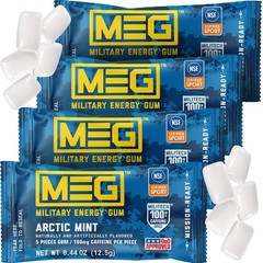 – Military Energy Gum – Arctic Mint | 100mg Caffeine Per Piece for Physical P…